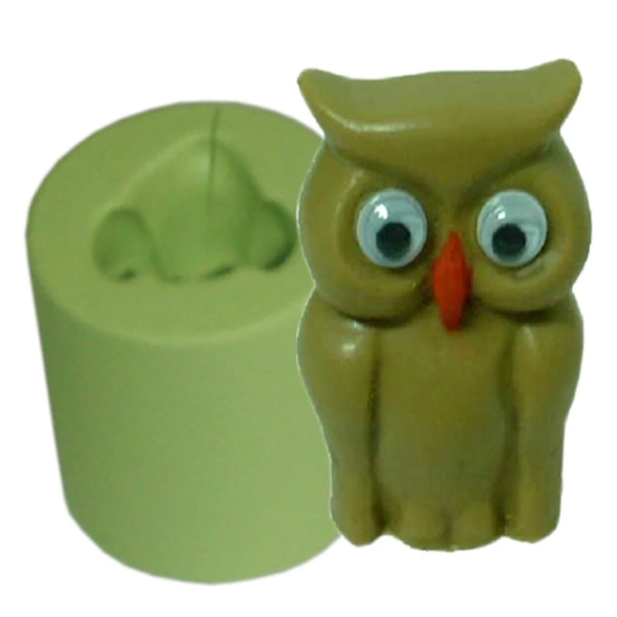 Molde de Silicone para Velas e Sabonetes Coruja Pequena