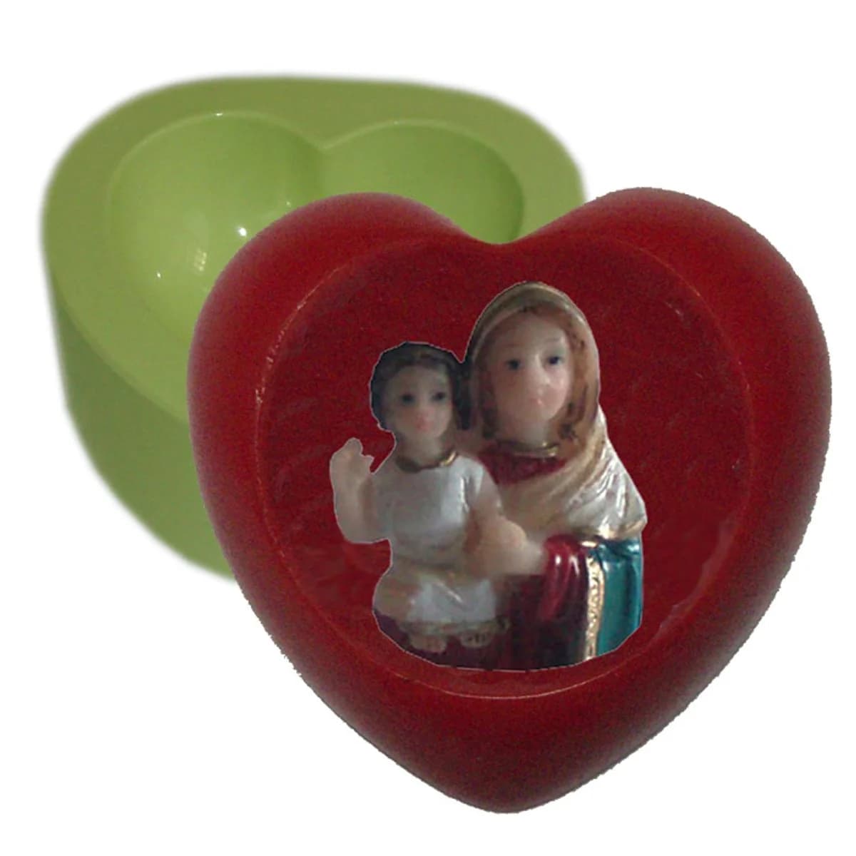 Molde de Silicone para Velas e Sabonetes Coração Mãe e Filho