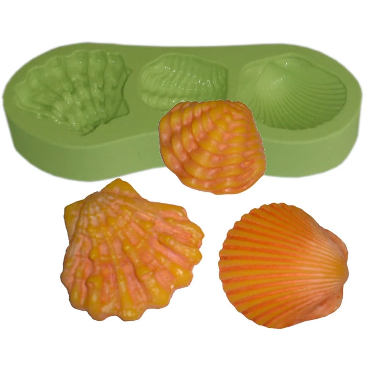 Molde de Silicone para Velas e Sabonetes Conchas do Mar