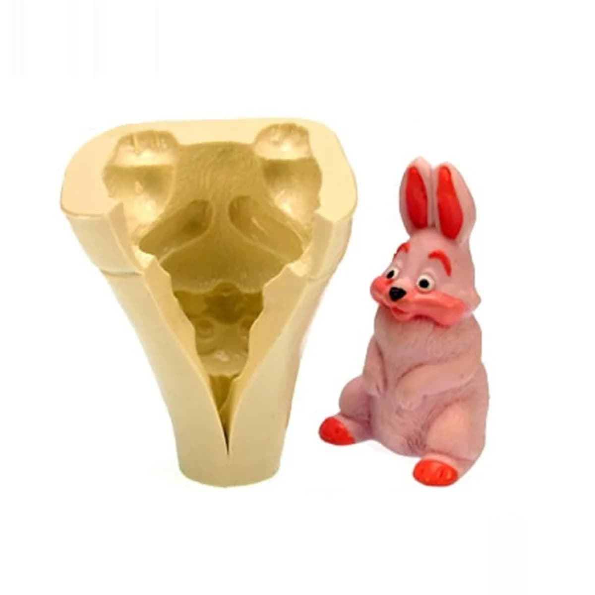 Molde de Silicone para Velas e Sabonetes Coelho Vela