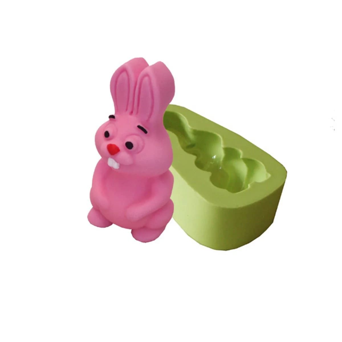 Molde de Silicone para Velas e Sabonetes Coelho Meio Corpo