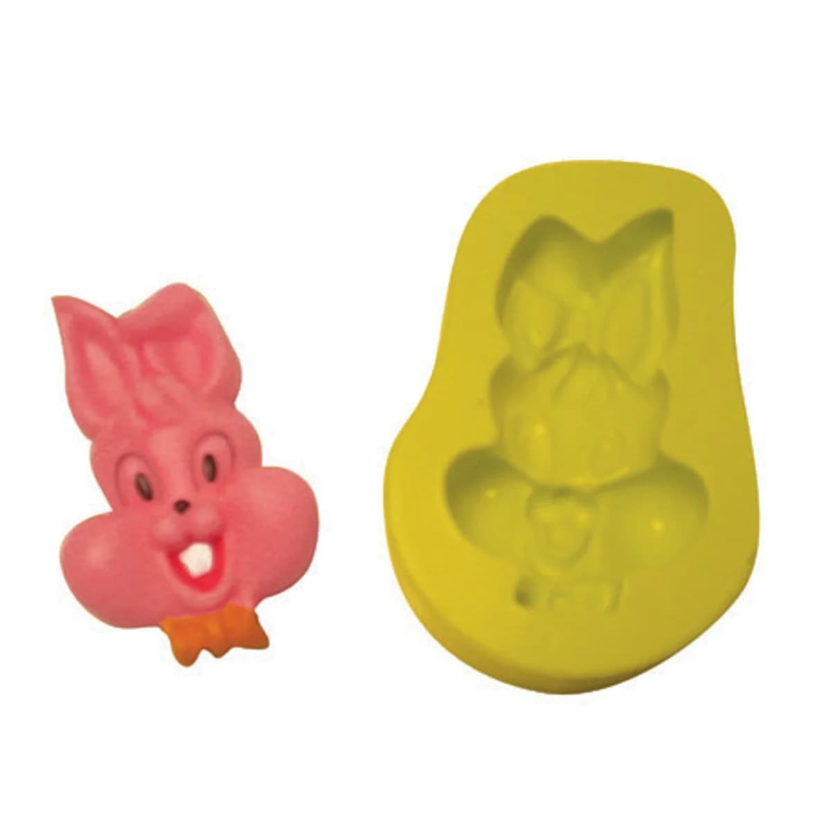 Molde de Silicone para Velas e Sabonetes Coelho Face