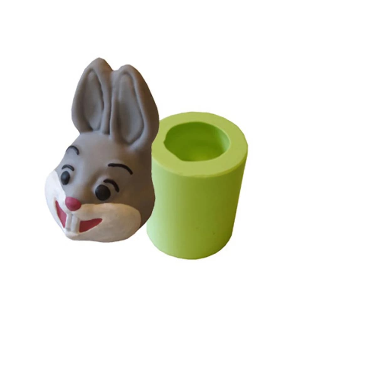 Molde de Silicone para Velas e Sabonetes Coelho Cabeça