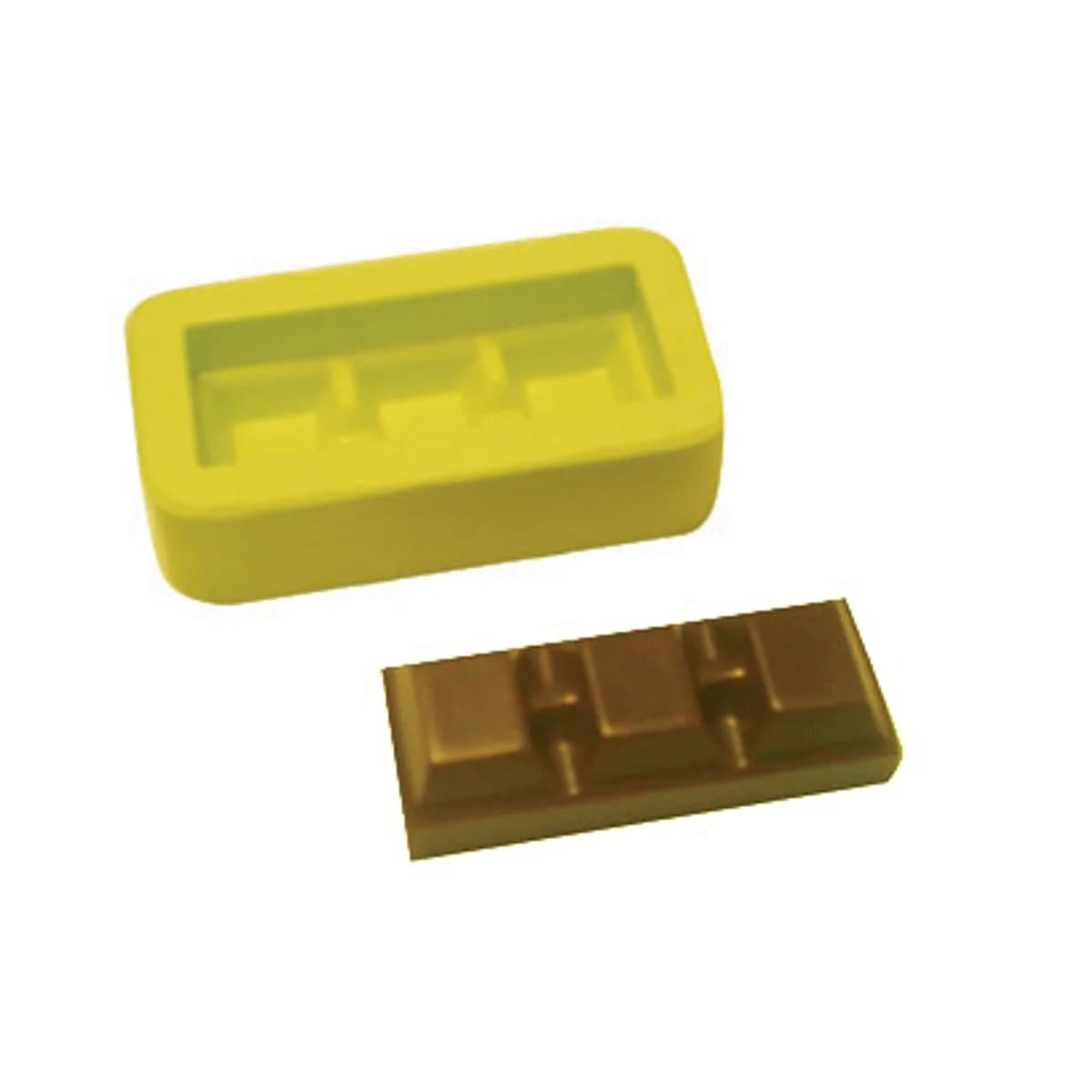 Molde de Silicone para Velas e Sabonetes Chocolate Barra
