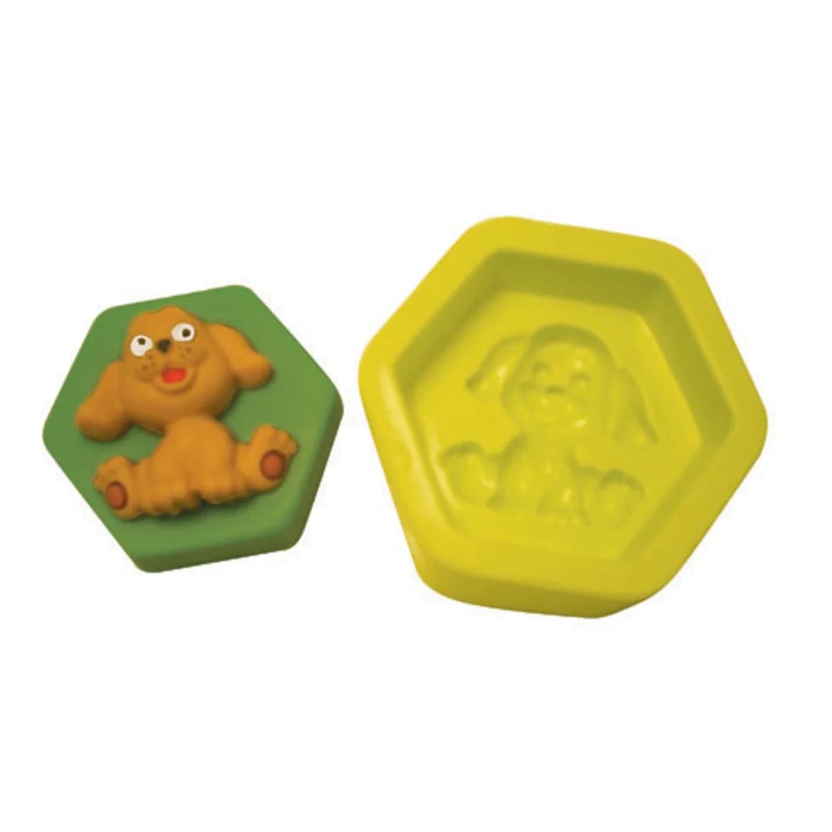 Molde de Silicone para Velas e Sabonetes Cachorro Sextavado