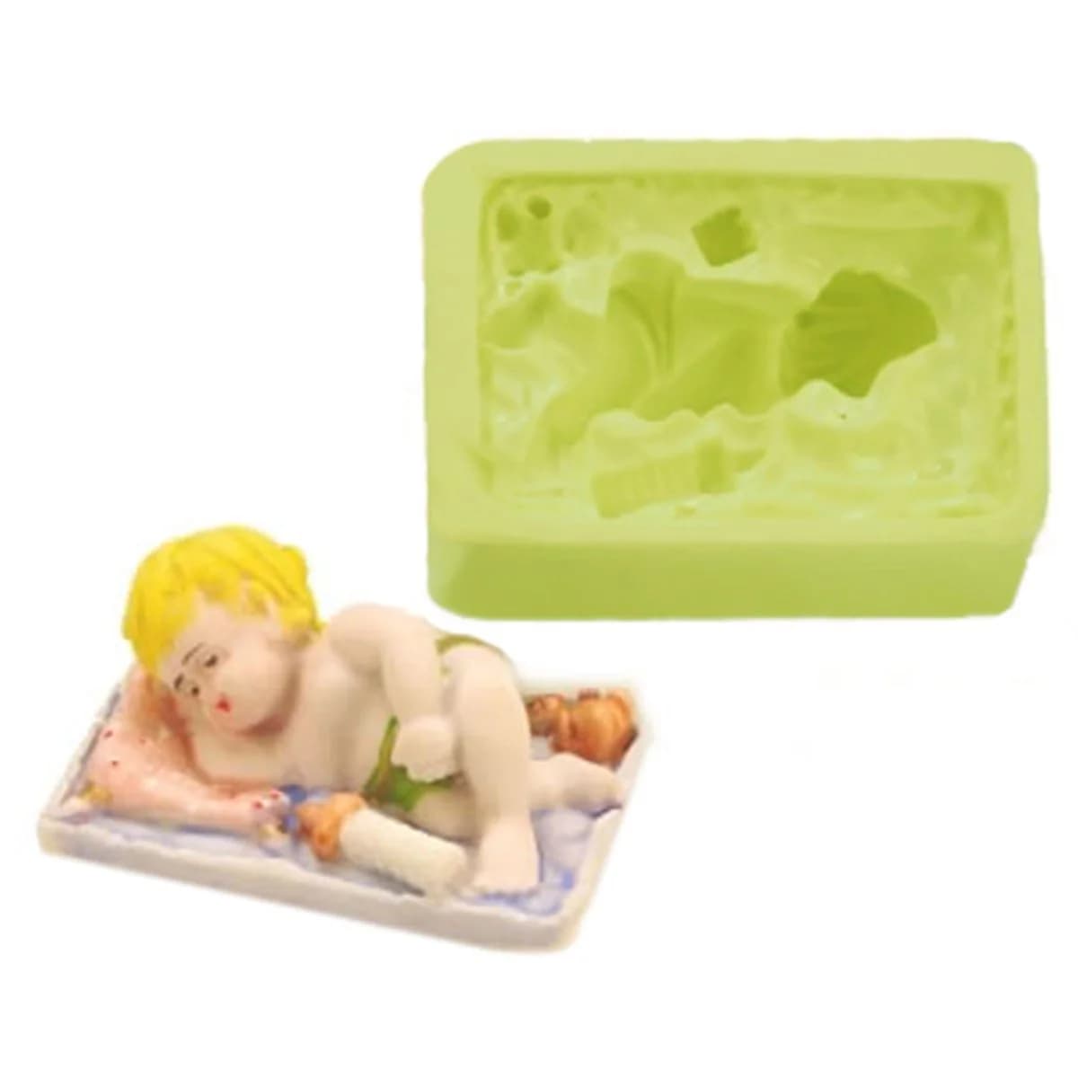 Molde de Silicone para Velas e Sabonetes Bebê Dormindo