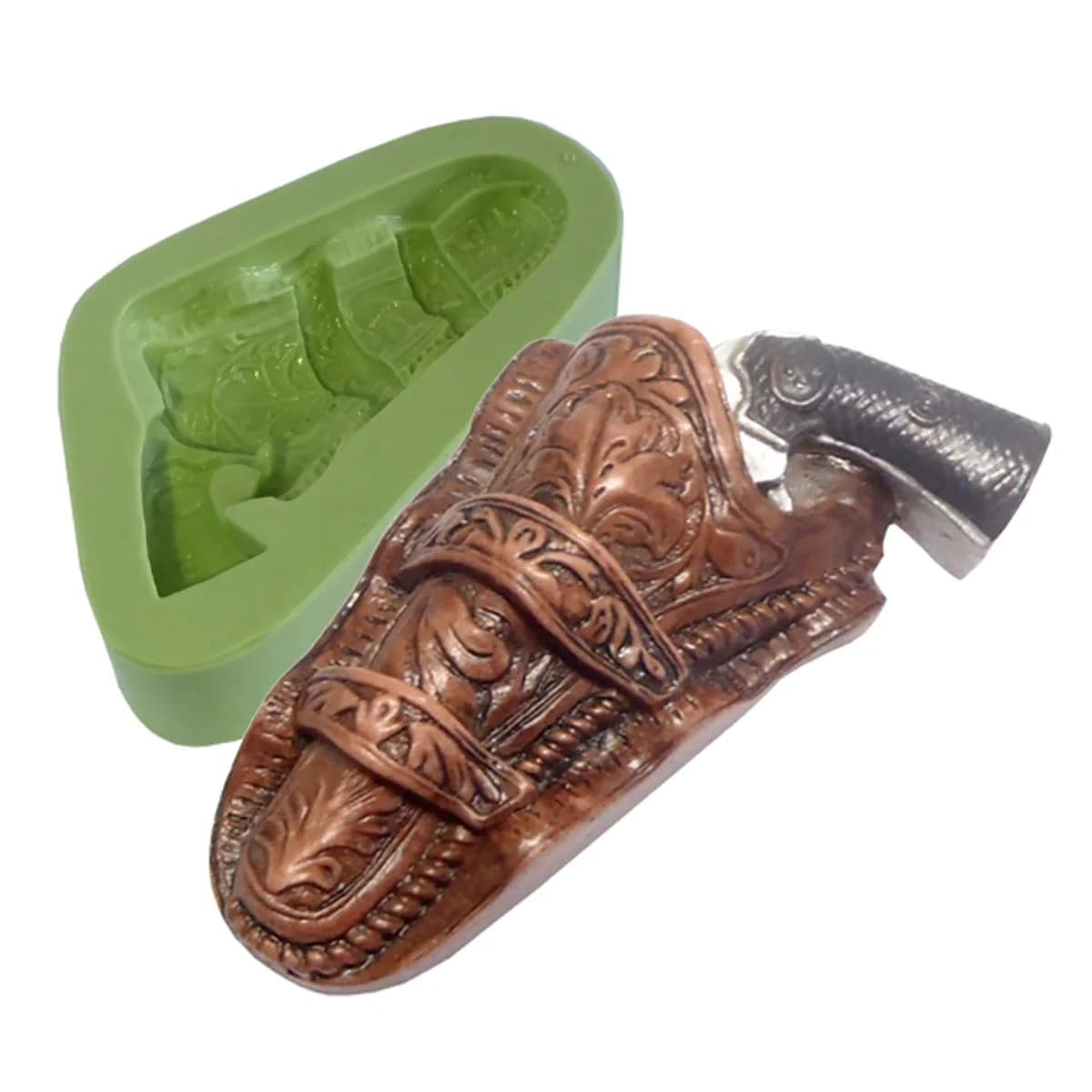 Molde de Silicone para Velas e Sabonetes Arma Cowboy
