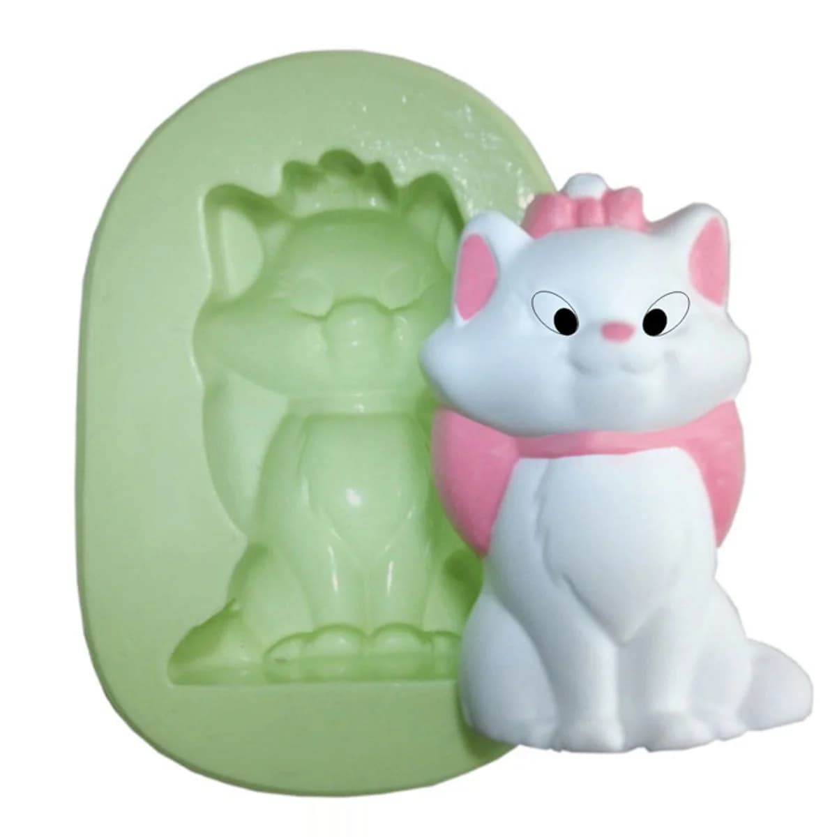 Molde de Silicone para Velas e Sabonetes Gata Marie Meio Corpo