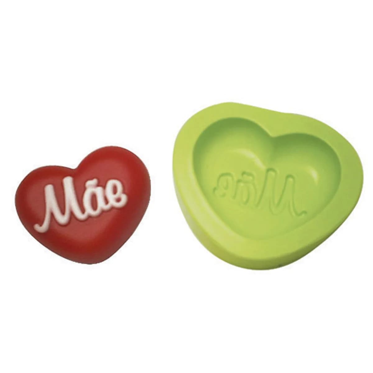 Molde de Silicone para Velas e Sabonetes Coração Mãe