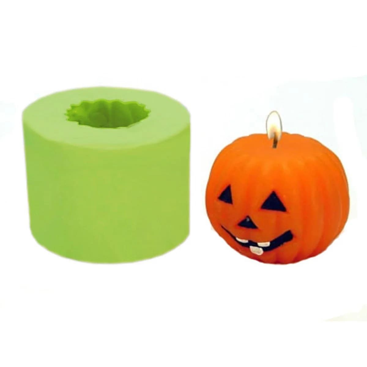 Molde de Silicone para Velas e Sabonetes Abobora Halloween