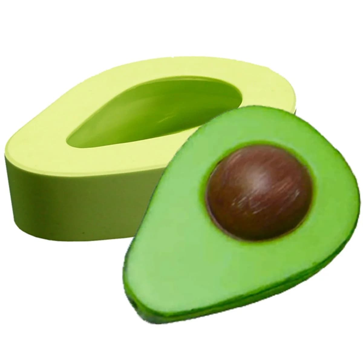 Molde de Silicone para Velas e Sabonetes Abacate Metade Mini