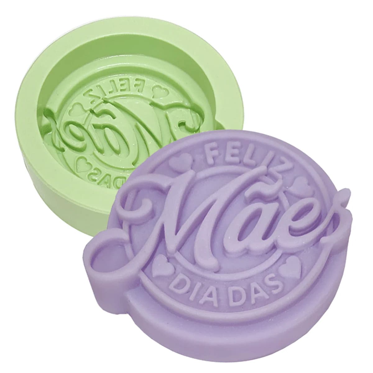 Molde de Silicone para Velas e Sabonetes Redondo Dia Das Mães