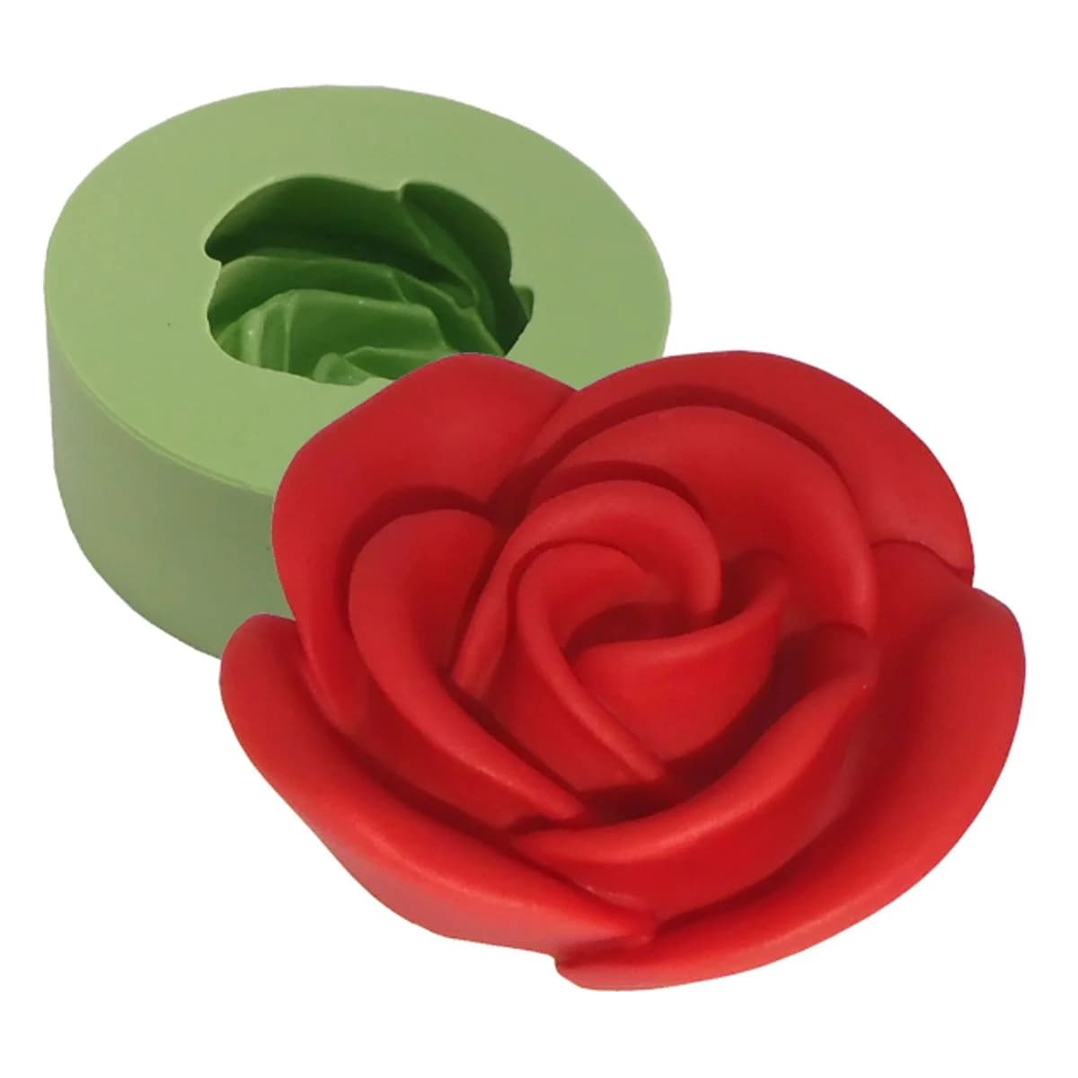 Molde de Silicone para Velas e Sabonetes Rosa Desabrochando
